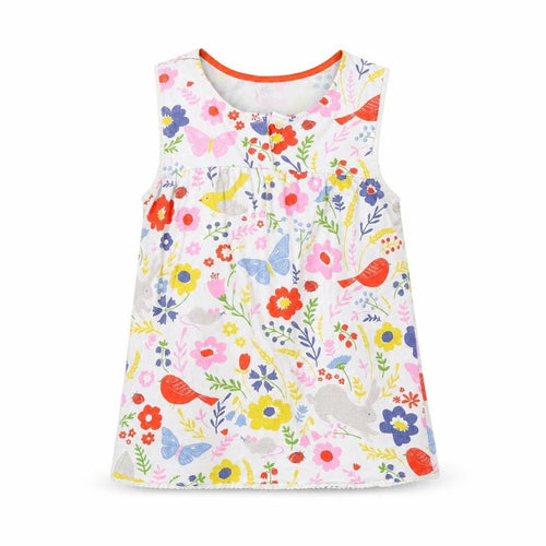 Mini Boden Girls Multicoloured Floral Tank Top, Size 10-11 Years
