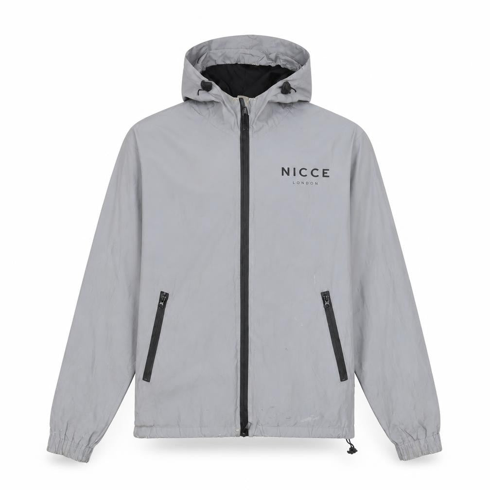 Front view of NICCE Men's Grey Windbreaker Jacket XS
