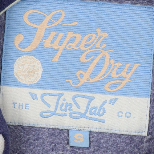 Superdry Women's Blue Hoodie, Size S, Logo Accent
