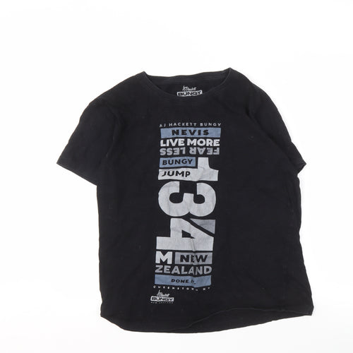 AJ Hackett Bungy Men's Black Graphic T-Shirt M Adventure