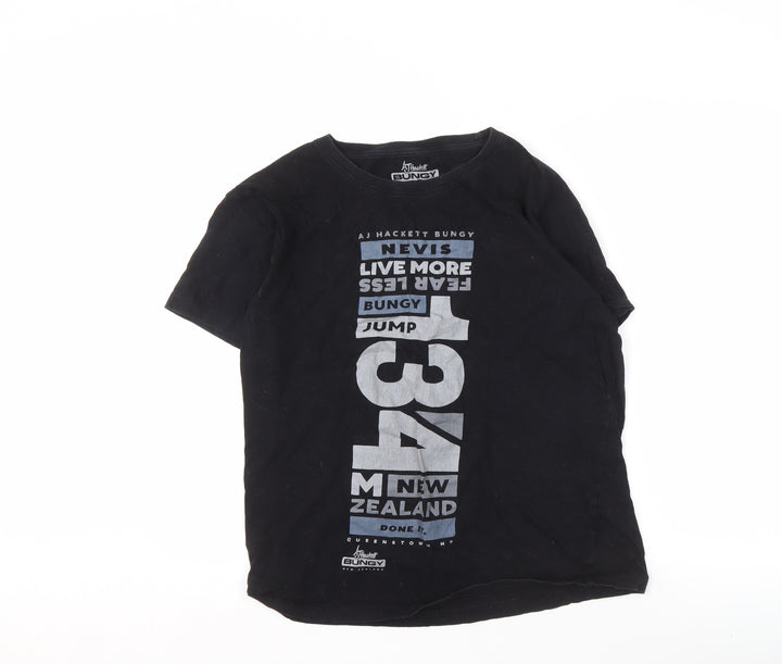 AJ Hackett Bungy Men's Black Graphic T-Shirt M Adventure