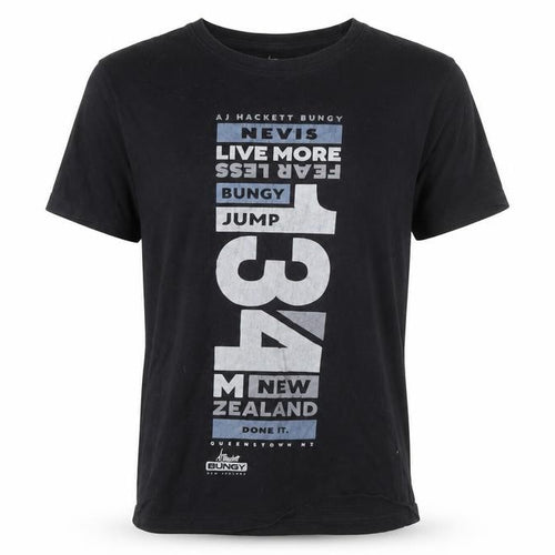 AJ Hackett Bungy Men's Black Graphic T-Shirt M Adventure