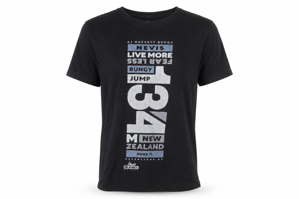 AJ Hackett Bungy Men's Black Graphic T-Shirt M Adventure