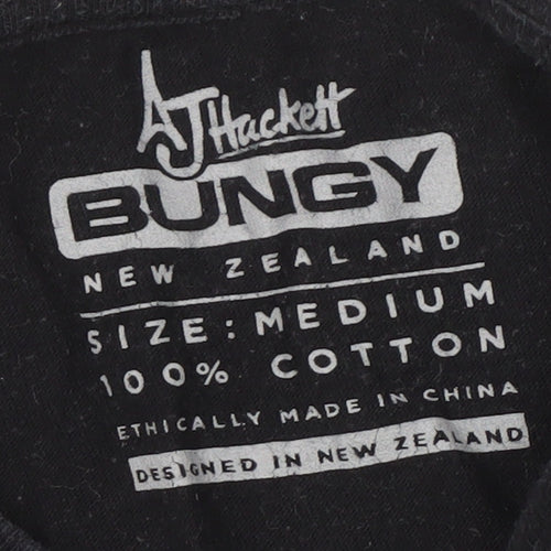 AJ Hackett Bungy Men's Black Graphic T-Shirt M Adventure