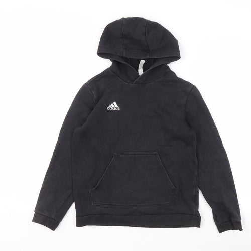 Adidas Boys Black Pullover Hoodie Size 12 Years