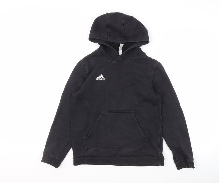 Adidas Boys Black Pullover Hoodie Size 12 Years