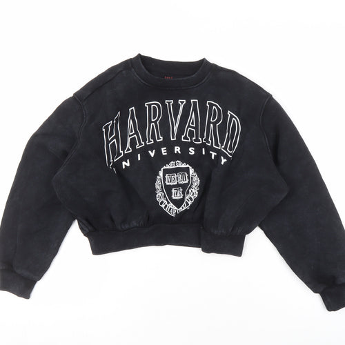 Marks and Spencer Girls Black Pullover Sweatshirt 9-10 University