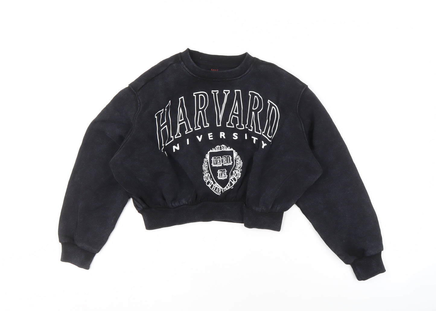 Marks and Spencer Girls Black Pullover Sweatshirt 9-10 University