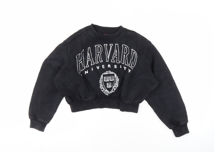 Marks and Spencer Girls Black Pullover Sweatshirt 9-10 University