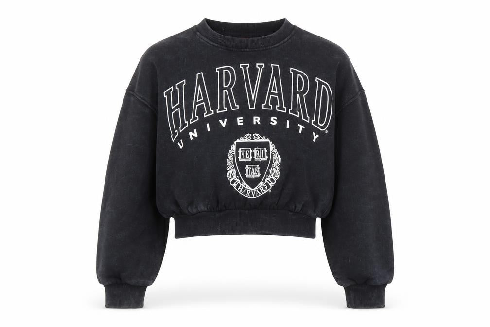 Front view of Marks & Spencer girls’ black pullover sweatshirt 9-10 university