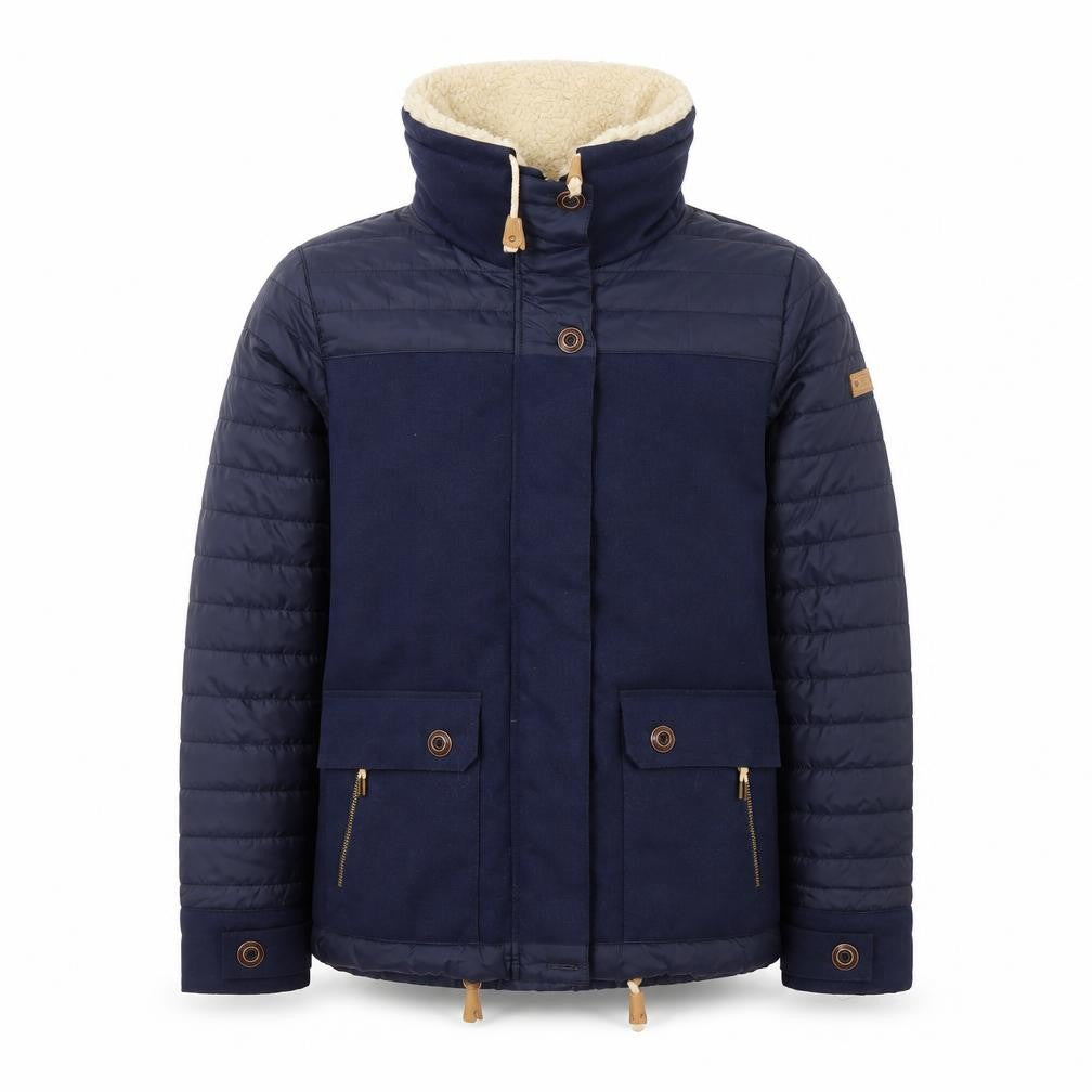 Front view of Roxy Men's Blue Puffer Jacket L Size Casual Style