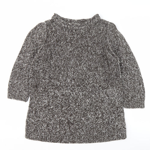 John Rocha Women's Grey Chunky-Knit Jumper Size 14