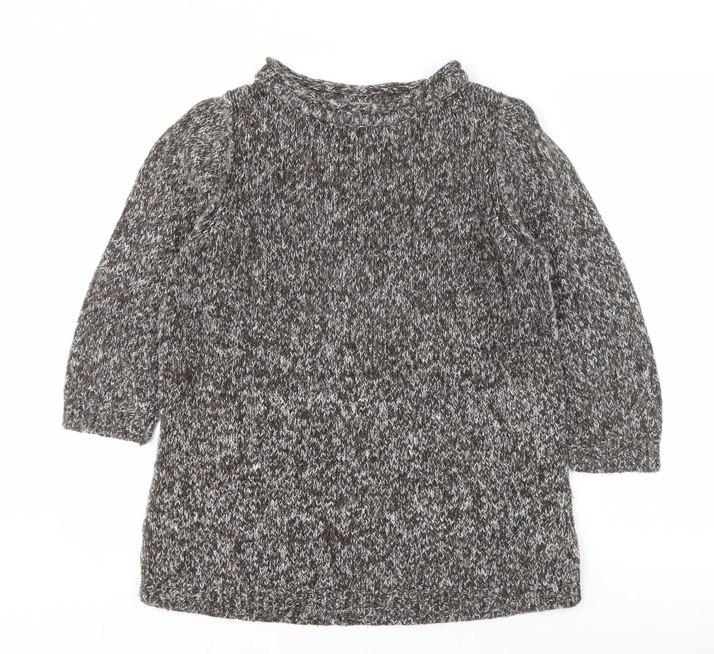 John Rocha Women's Grey Chunky-Knit Jumper Size 14