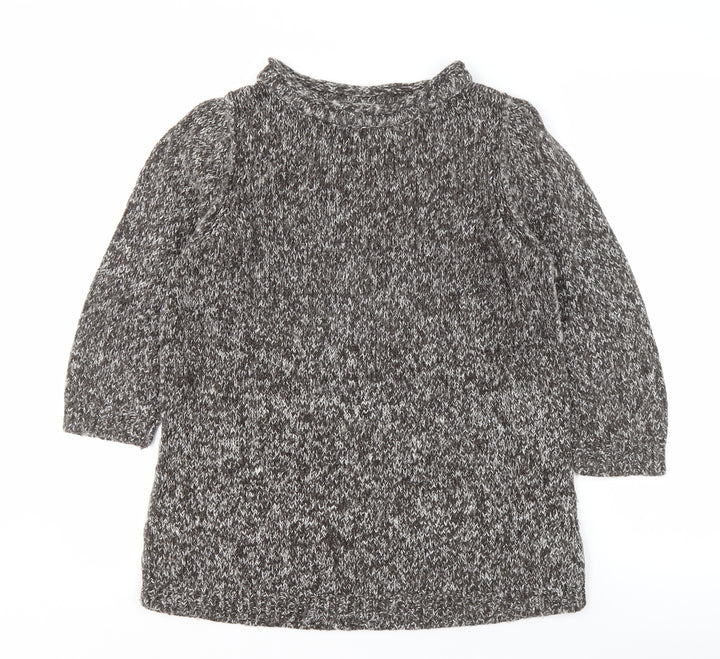John Rocha Women's Grey Chunky-Knit Jumper Size 14