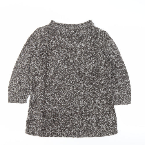 John Rocha Women's Grey Chunky-Knit Jumper Size 14