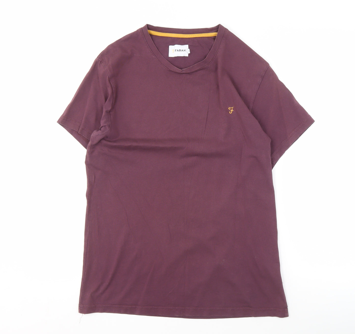 Farah Men's Purple Crew Neck T-Shirt, Size L