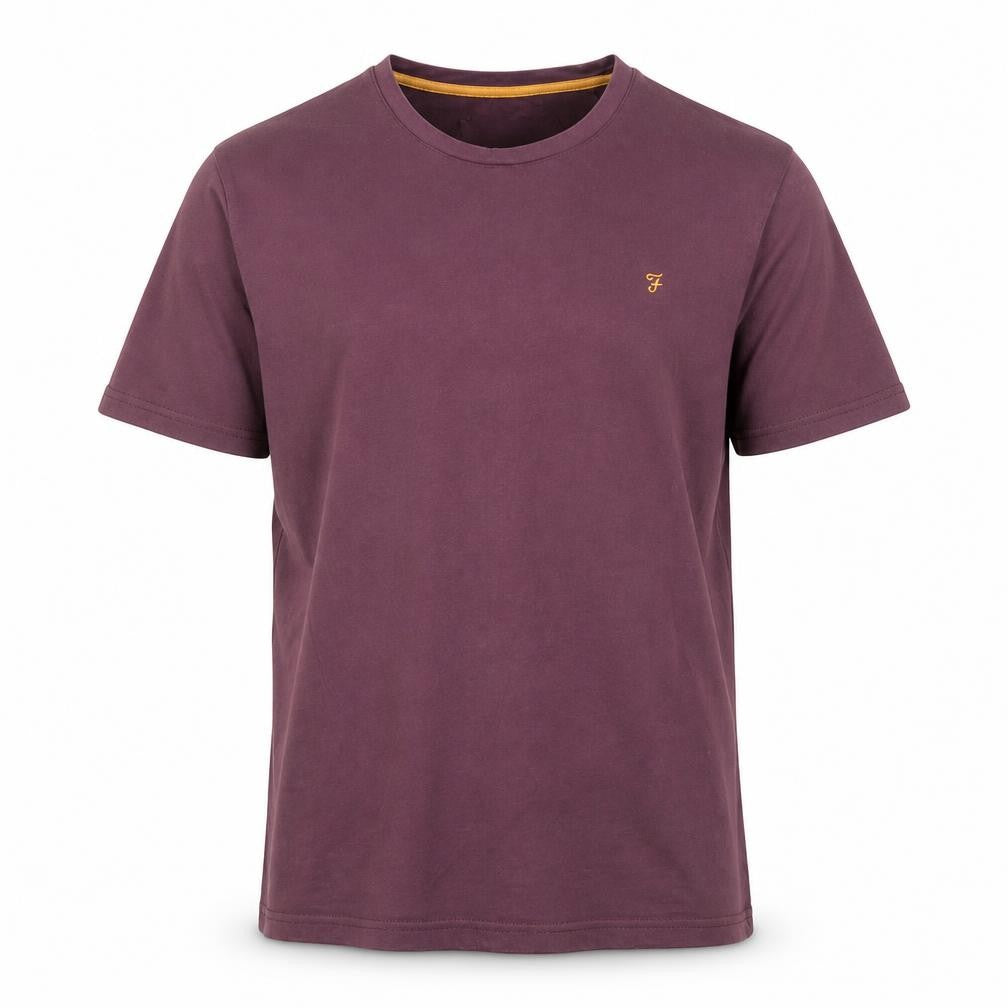 Farah Men's Purple Crew Neck T-Shirt, Size L