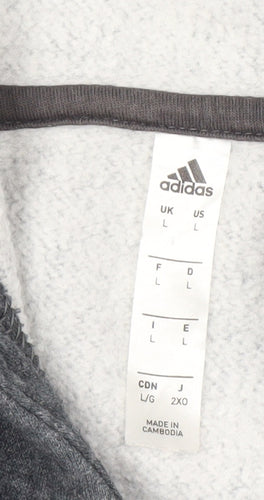 Adidas Men's Grey Hoodie L Pullover Sports
