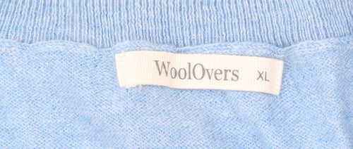 WoolOvers Women's Blue Floral Merino Pullover XL