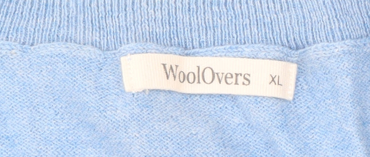 WoolOvers Women's Blue Floral Merino Pullover XL