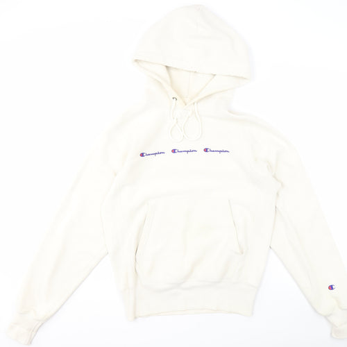 Champion Men's XS White Pullover Hoodie with Logo