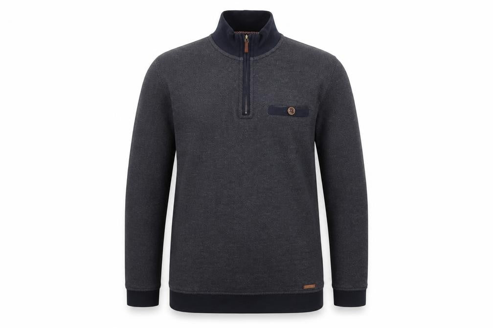 Front view of Ted Baker Men's Grey 1/4 Zip Sweatshirt XS