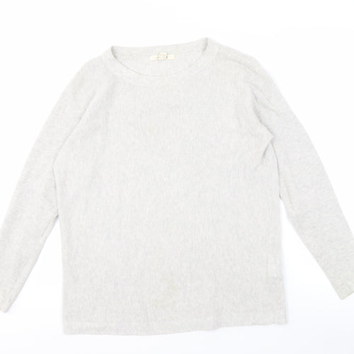White Stuff Women's Ivory Crew Neck Jumper Long Sleeve