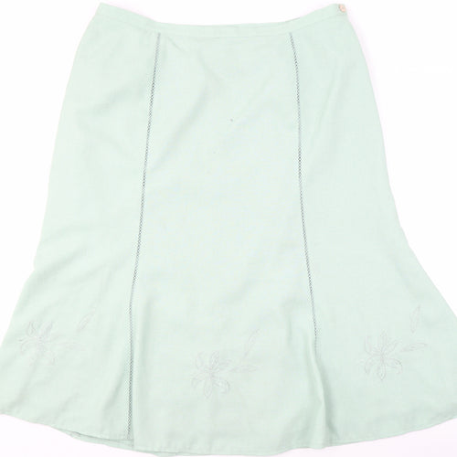 Eastex Women's Green Skirt Size 20, Embroidered Detail