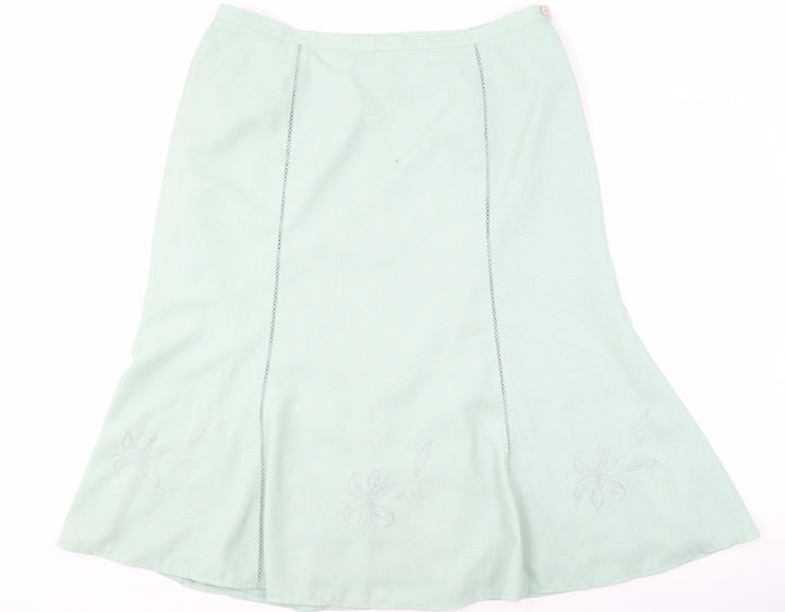 Eastex Women's Green Skirt Size 20, Embroidered Detail