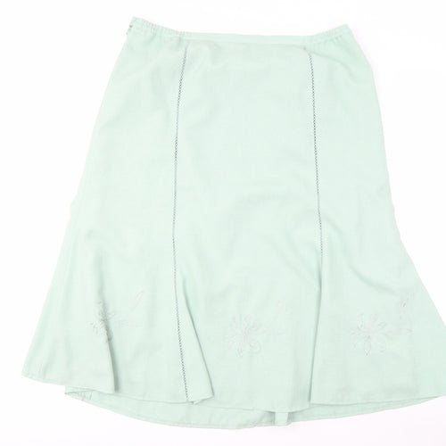 Eastex Women's Green Skirt Size 20, Embroidered Detail