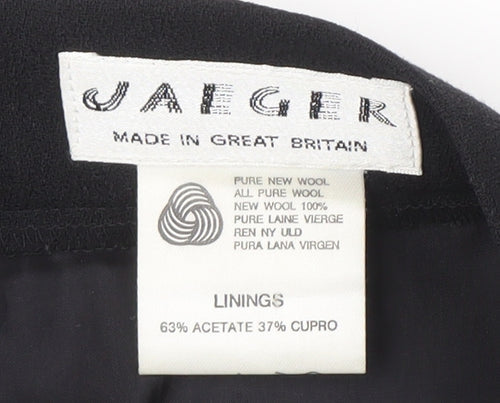 Jaeger Women's Black Wool Pencil Skirt Size 16