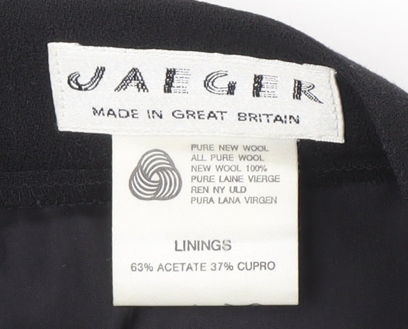 Jaeger Women's Black Wool Pencil Skirt Size 16