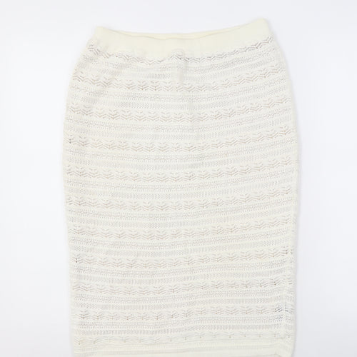 Fenn Wright Manson Ivory Knit Pencil Skirt, M, Women's