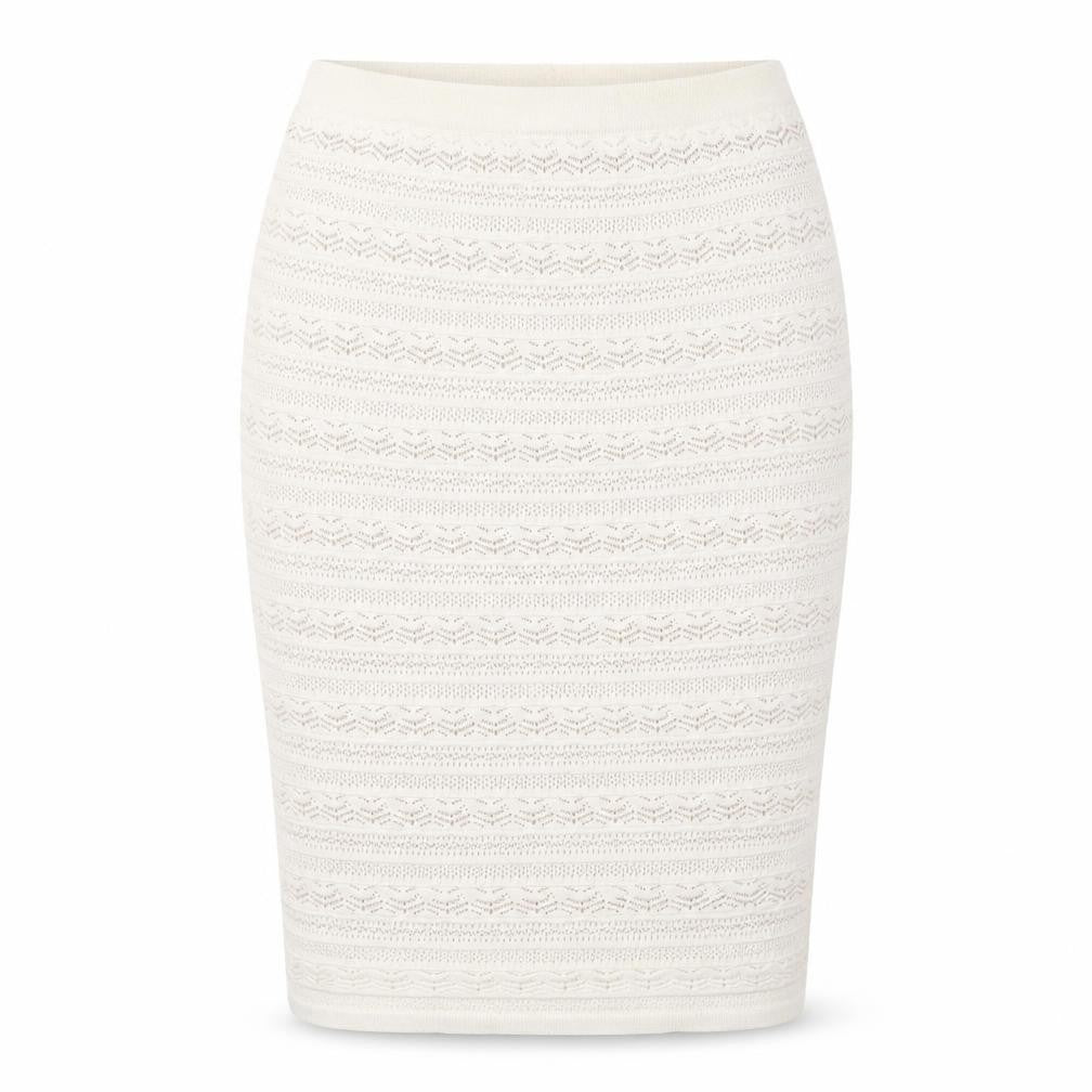 Front view of Fenn Wright Manson Ivory Knit Pencil Skirt, M, Women's
