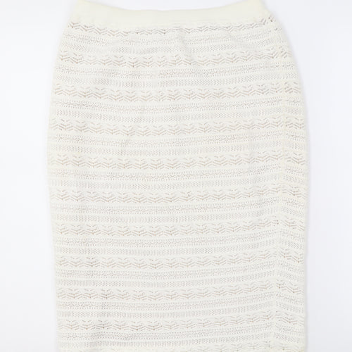 Fenn Wright Manson Ivory Knit Pencil Skirt, M, Women's