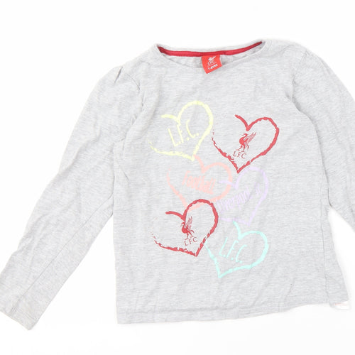 LFC Girls Grey Logo Long Sleeve T-Shirt 7-8 Years Pullover