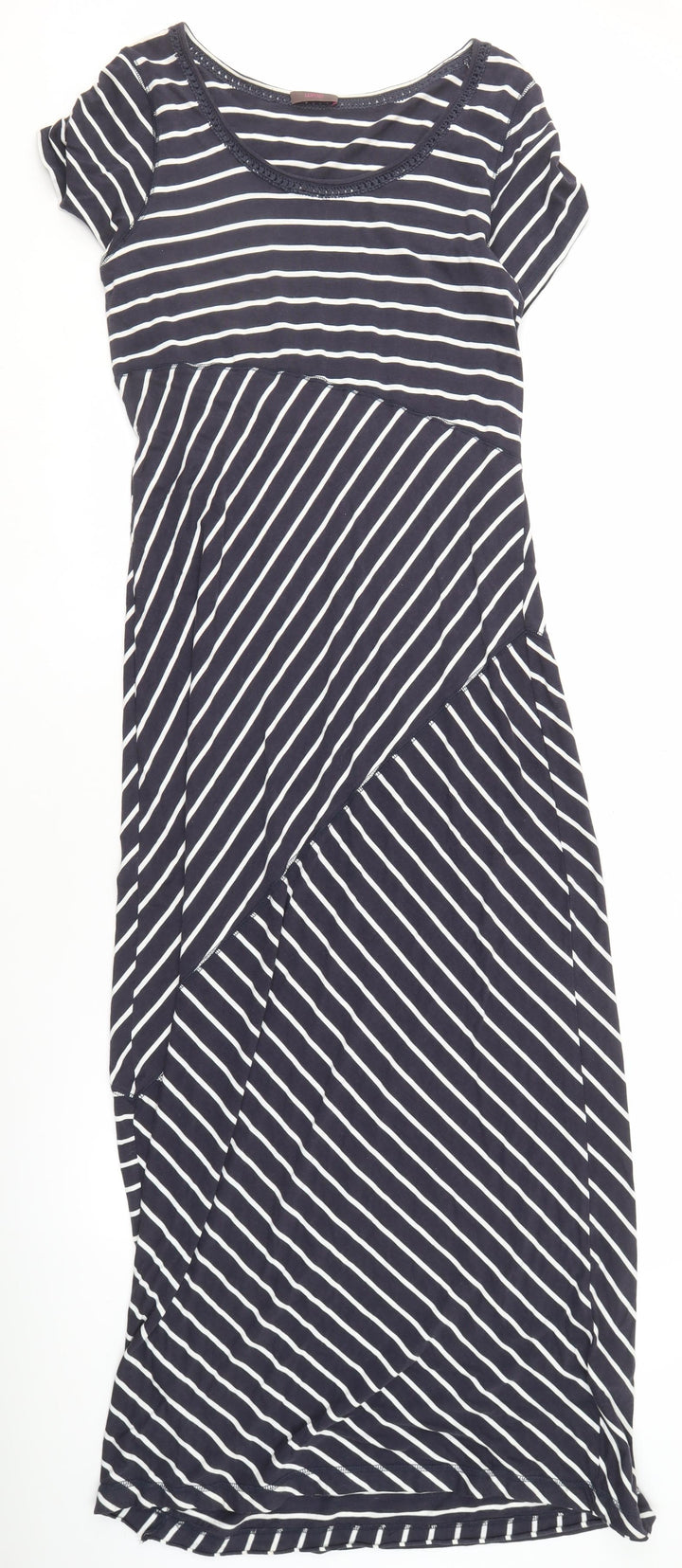 Wrap Women's Blue Striped Shift Dress, Size 14, Midi Length