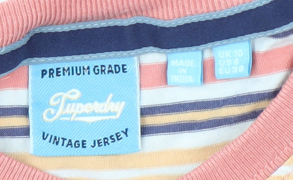 Superdry Women's Multicoloured Striped T-Shirt Size 10
