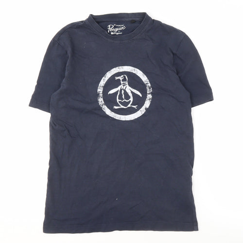 Penguin Men's Blue Graphic Print T-Shirt, Size S