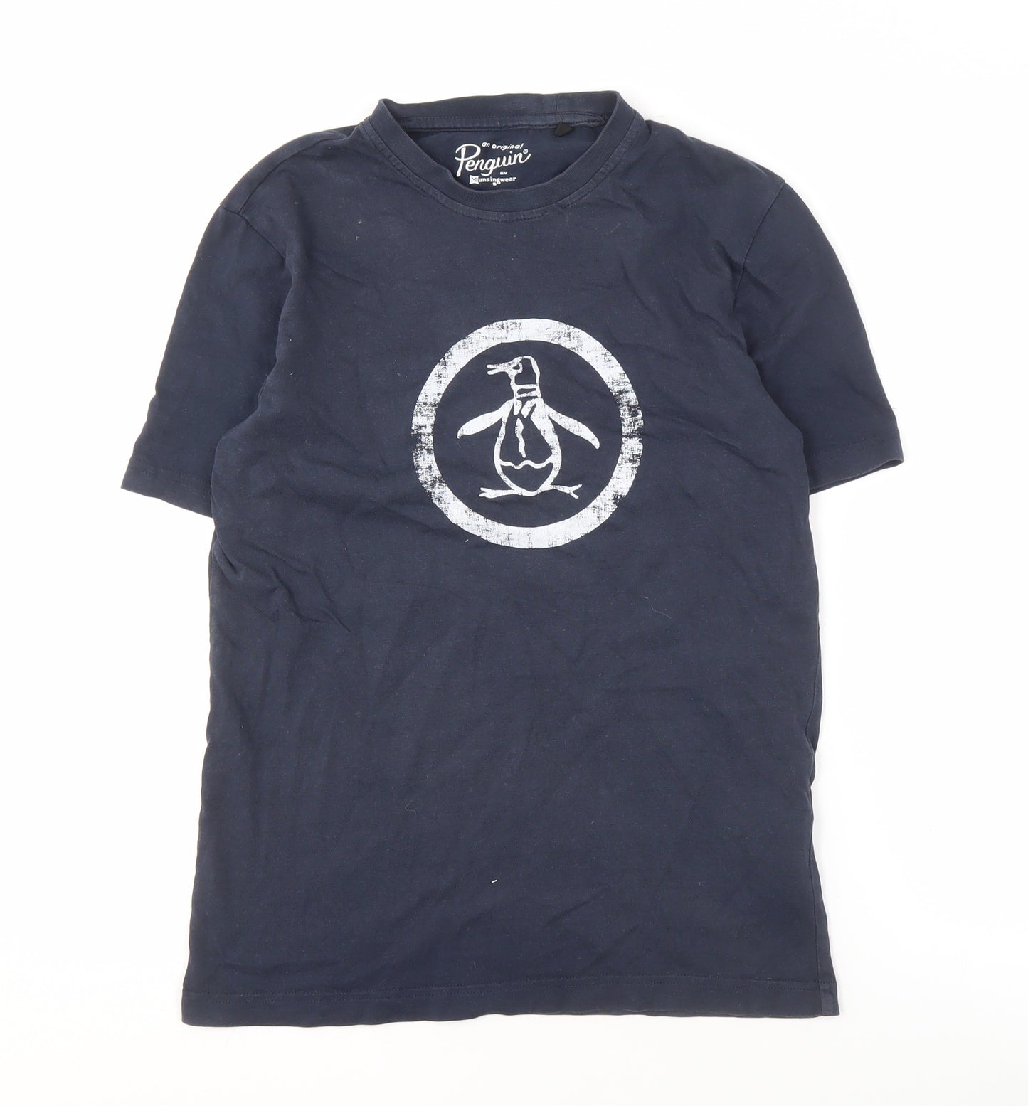 Penguin Men's Blue Graphic Print T-Shirt, Size S