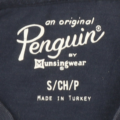Penguin Men's Blue Graphic Print T-Shirt, Size S
