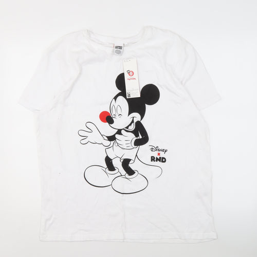 Comic Relief Men's White Disney Mickey Mouse T-Shirt L