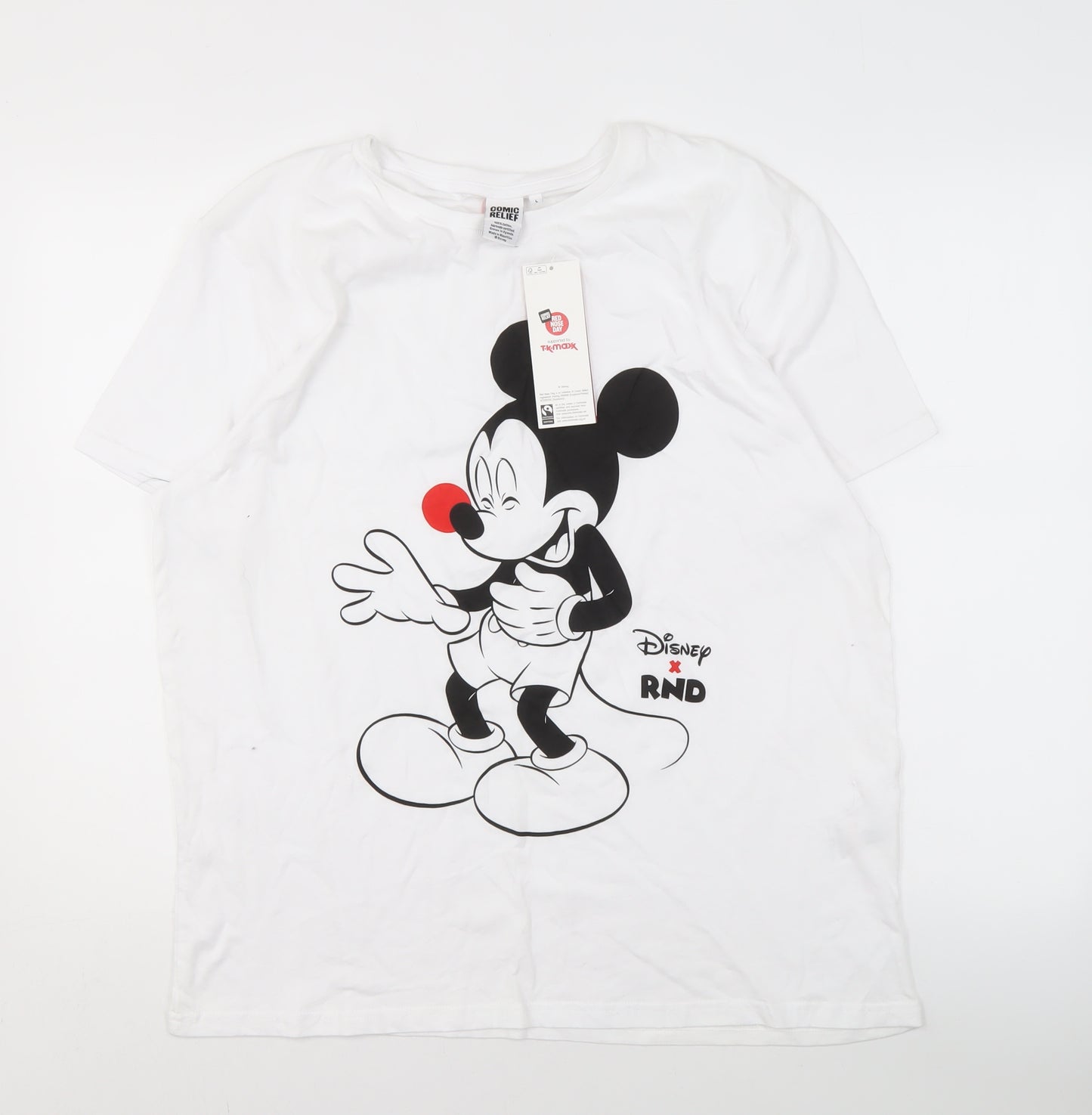 Comic Relief Men's White Disney Mickey Mouse T-Shirt L