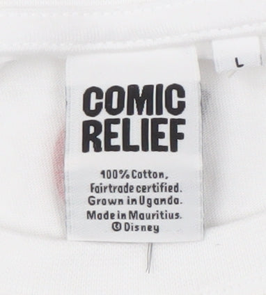 Comic Relief Men's White Disney Mickey Mouse T-Shirt L