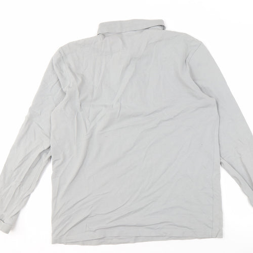 BOSS Men's Slim Fit Grey Long Sleeve Polo XL