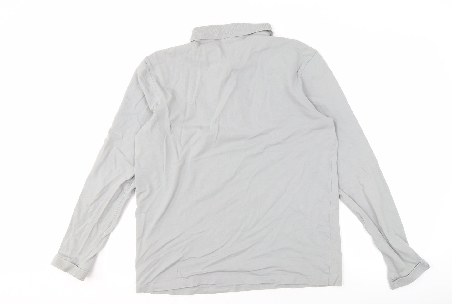 BOSS Men's Slim Fit Grey Long Sleeve Polo XL