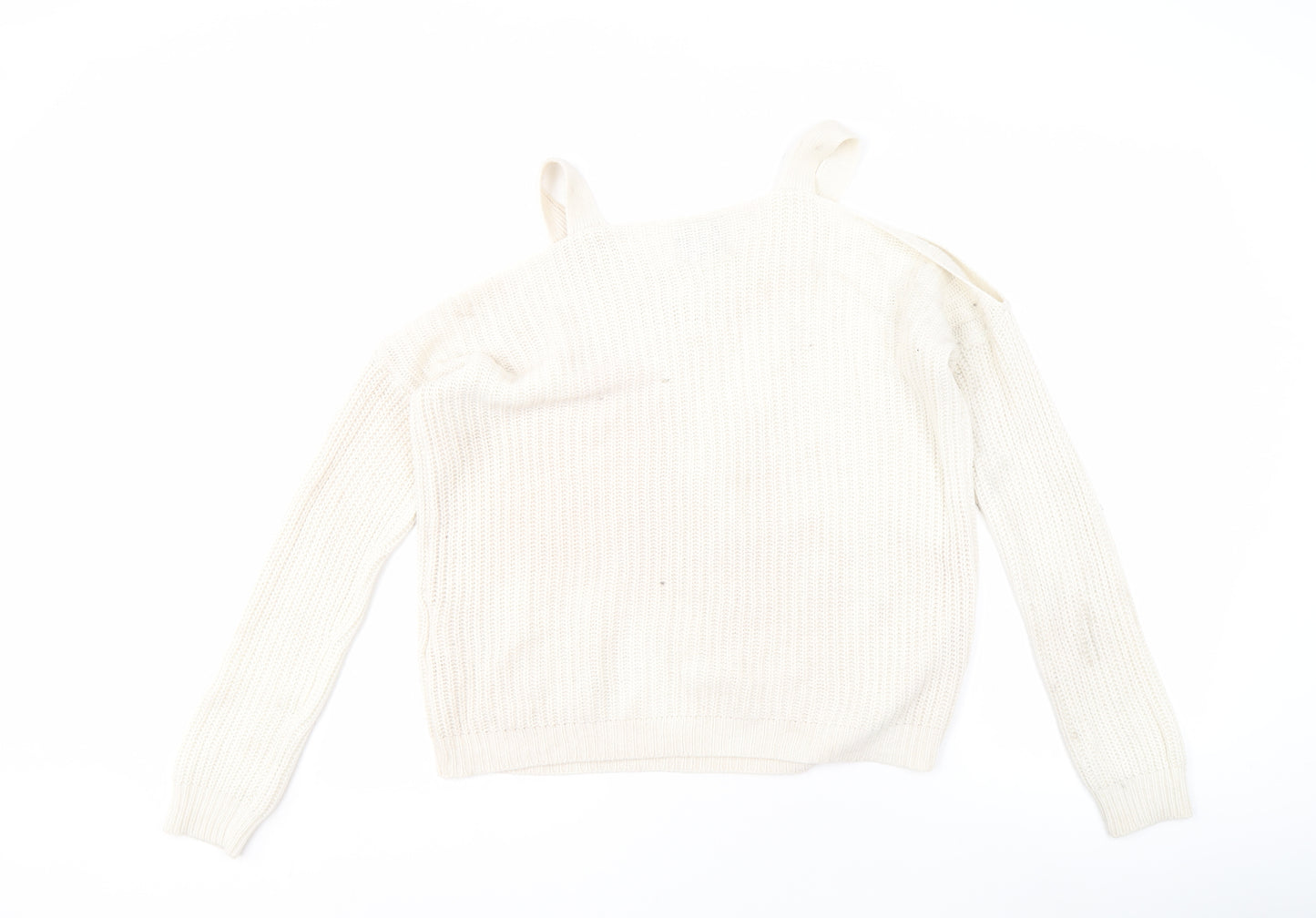 Vero Moda Women's Ivory V-Neck Knit Jumper, Size S