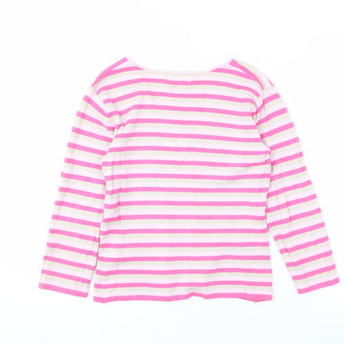 Jasper Conran Women's Pink Striped Long Sleeve V-Neck Tee