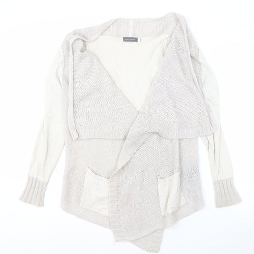 Mint Velvet Women Ivory Open Front Cardigan 12 Open-Knit