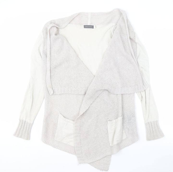 Mint Velvet Women Ivory Open Front Cardigan 12 Open-Knit